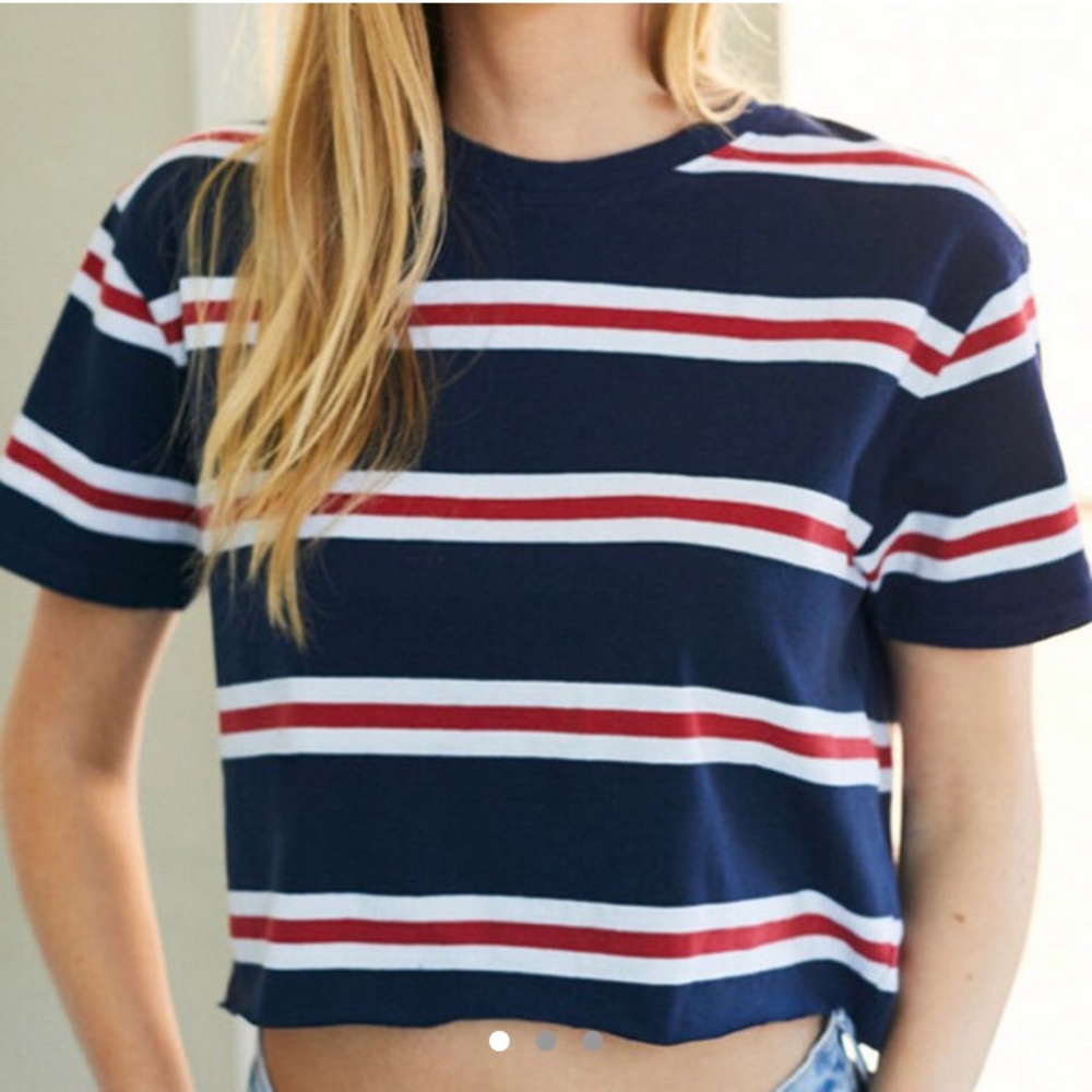 Pacsun John Galt Striped Croppes T-shirt/ Crop Top